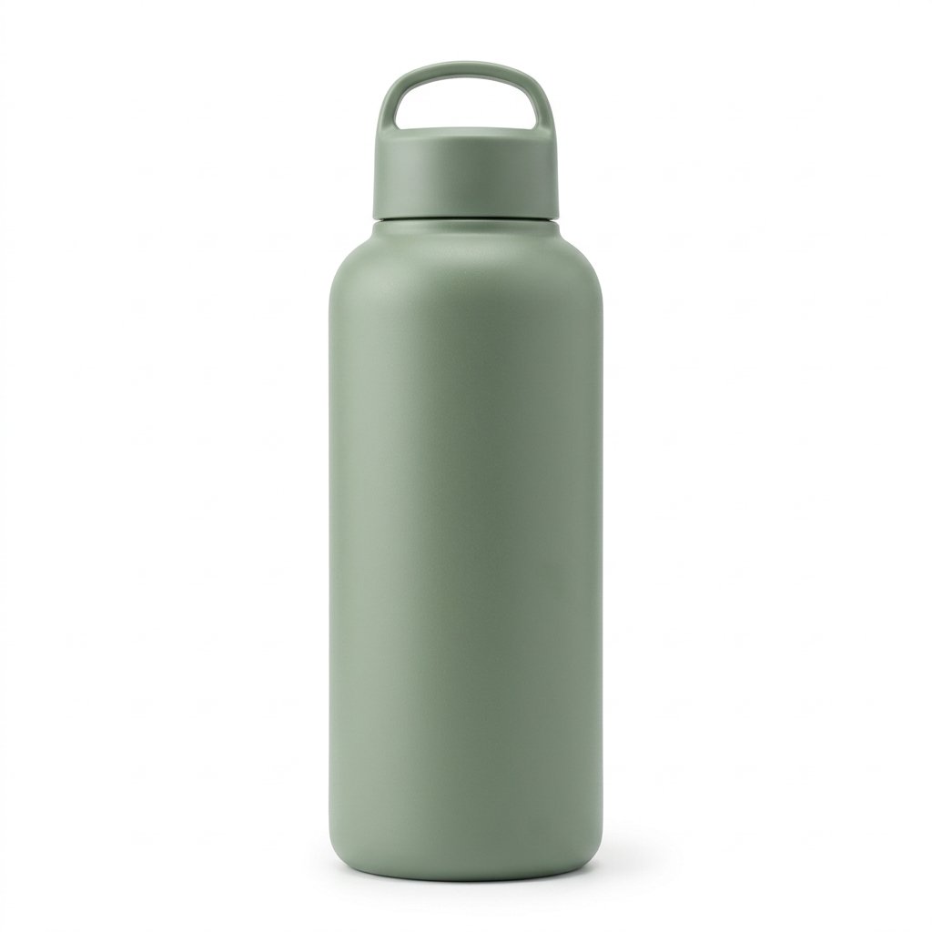 Insulated water bottle packshot on a pure white background for an Amazon main image
